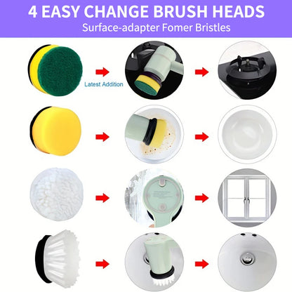 New Electric Cleaning Brush Multi-functional Home USB Rechargeable Electric Rotary Scrubber Household Appliances Cleaning Gadget