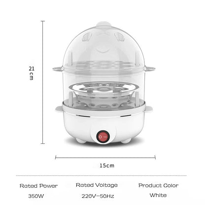 Electric Egg Cooker Double Multifunction Layers Egg Boiler Corn Milk Rapid Breakfast Cooking Egg Steamer Appliances Kitchen